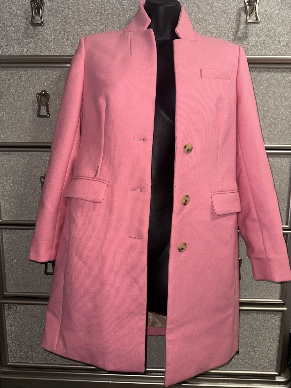 J. Crew Pink Single-Breasted Wool Coat